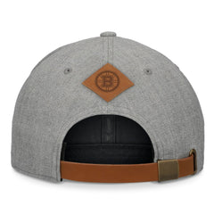 Boston Bruins Fanatics Elements A-Frame Leather Strapback Hat Heather Gray