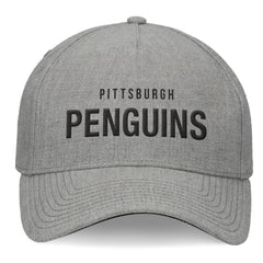 Pittsburgh Penguins Fanatics Elements A-Frame Leather Strapback Hat Heather Gray