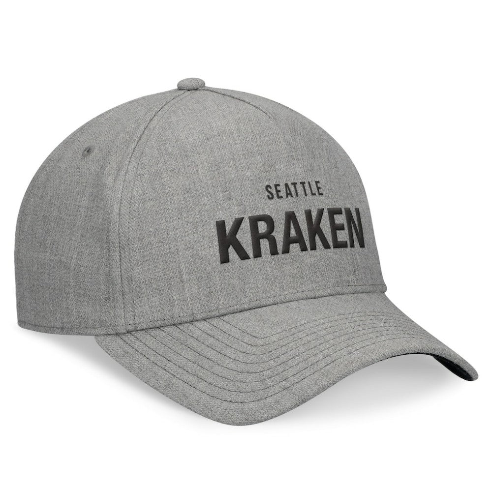 Seattle Kraken Fanatics Elements A-Frame Leather Strapback Hat Heather Gray