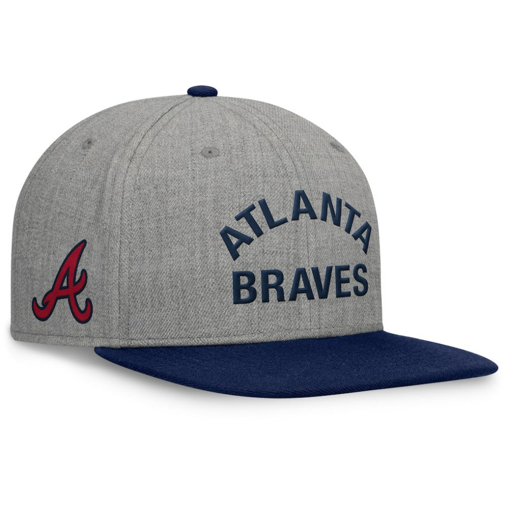 Atlanta Braves Elements Flat Brim Snapbuckle Hat Heather Gray/Navy