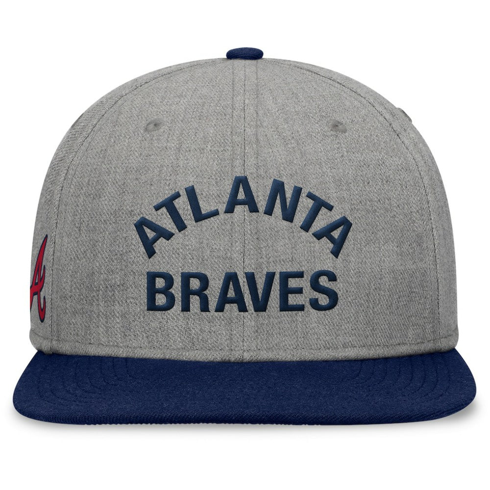 Atlanta Braves Elements Flat Brim Snapbuckle Hat Heather Gray/Navy