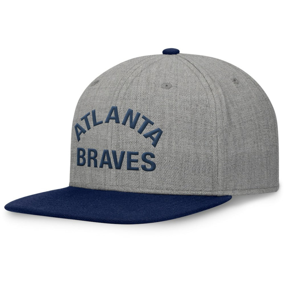 Atlanta Braves Elements Flat Brim Snapbuckle Hat Heather Gray/Navy