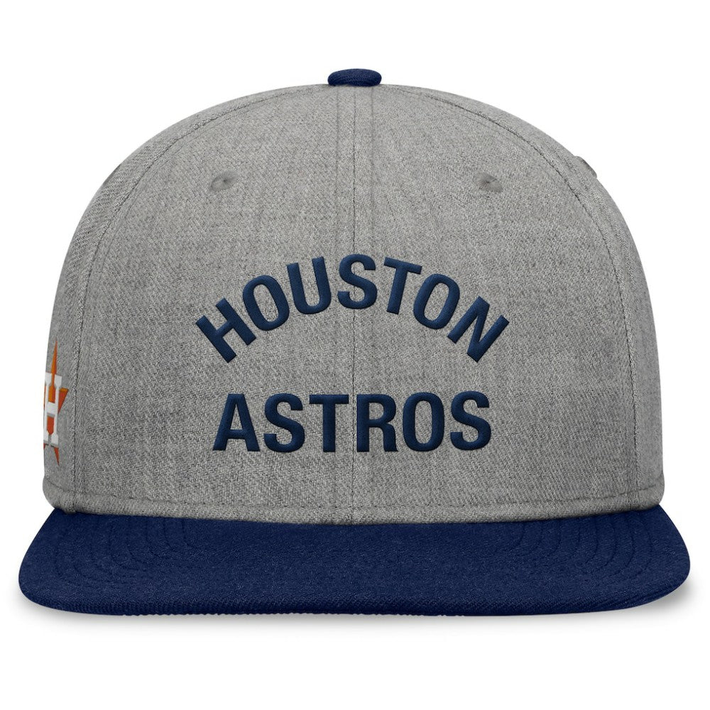 Houston Astros Elements Flat Brim Snapbuckle Hat Heather Gray/Navy