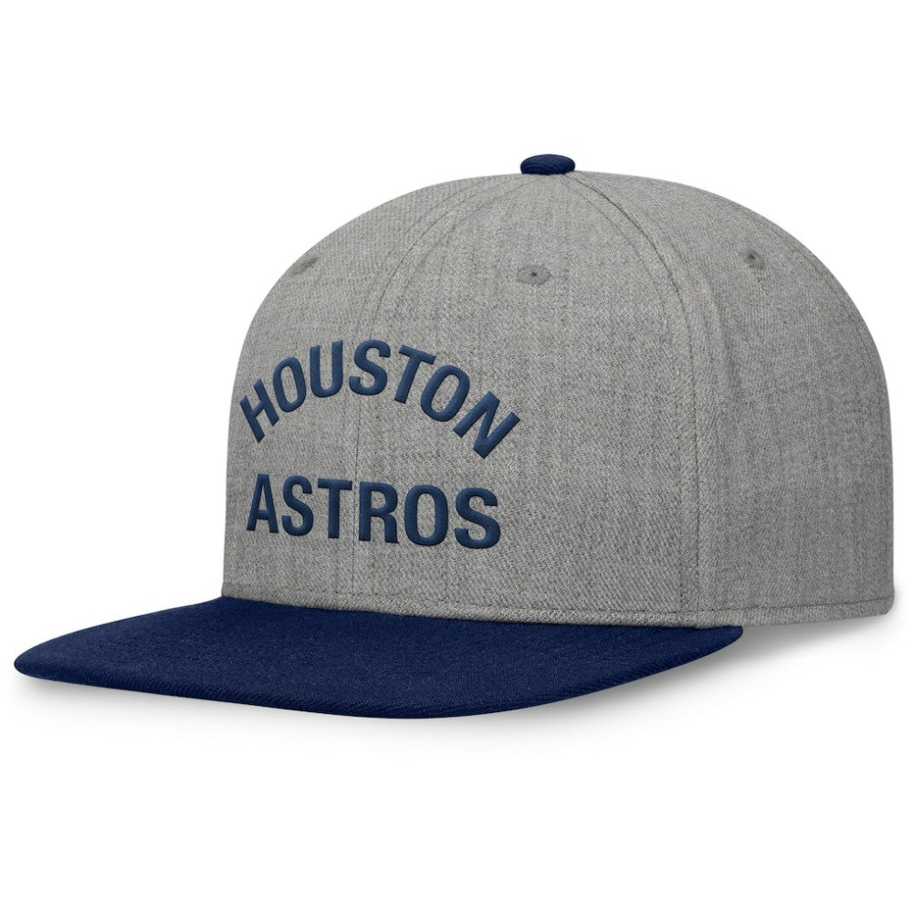 Houston Astros Elements Flat Brim Snapbuckle Hat Heather Gray/Navy