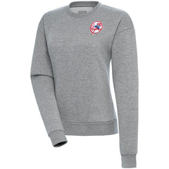 New York Yankees Antigua Women's Cooperstown Victory Crewneck Pullover Sweatshirt Heather Gray