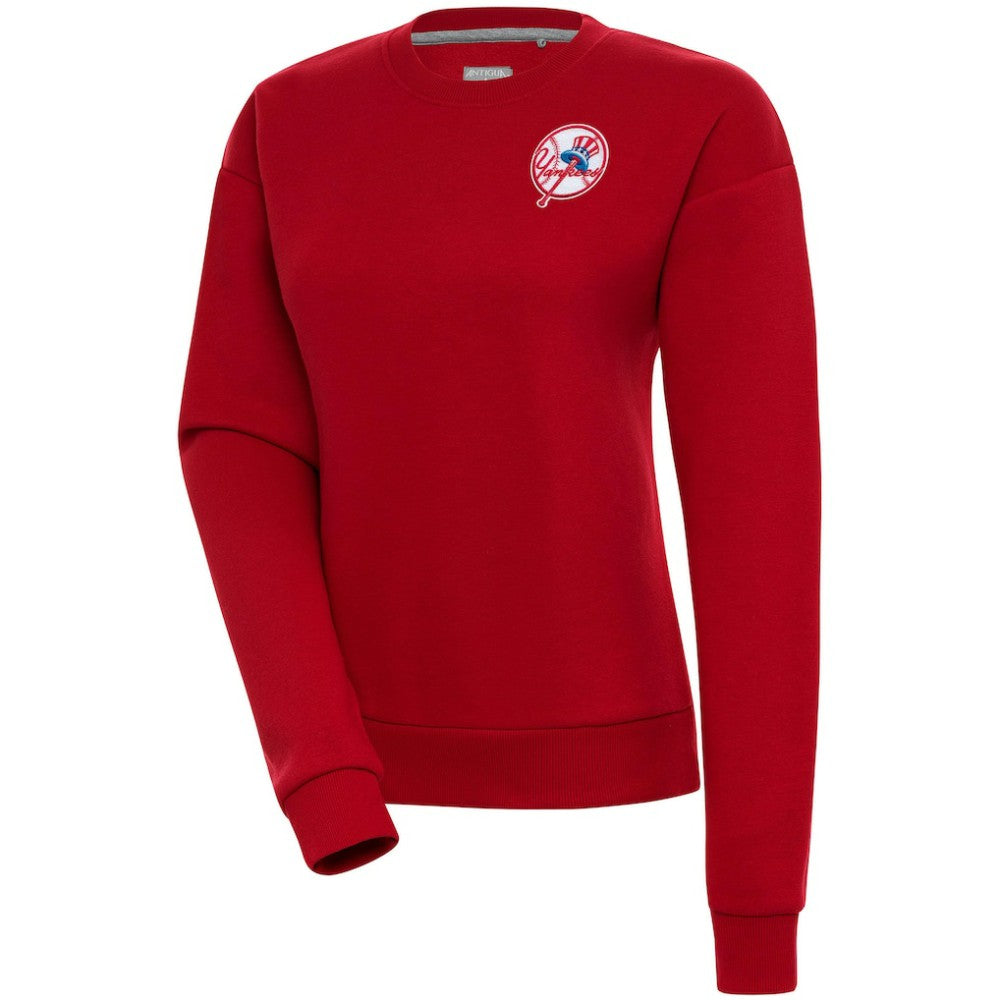 New York Yankees Antigua Women's Cooperstown Victory Crewneck Pullover Sweatshirt Red