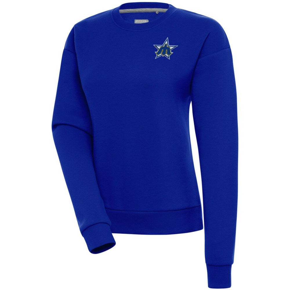 Seattle Mariners Antigua Women's Cooperstown Victory Crewneck Pullover Sweatshirt Royal