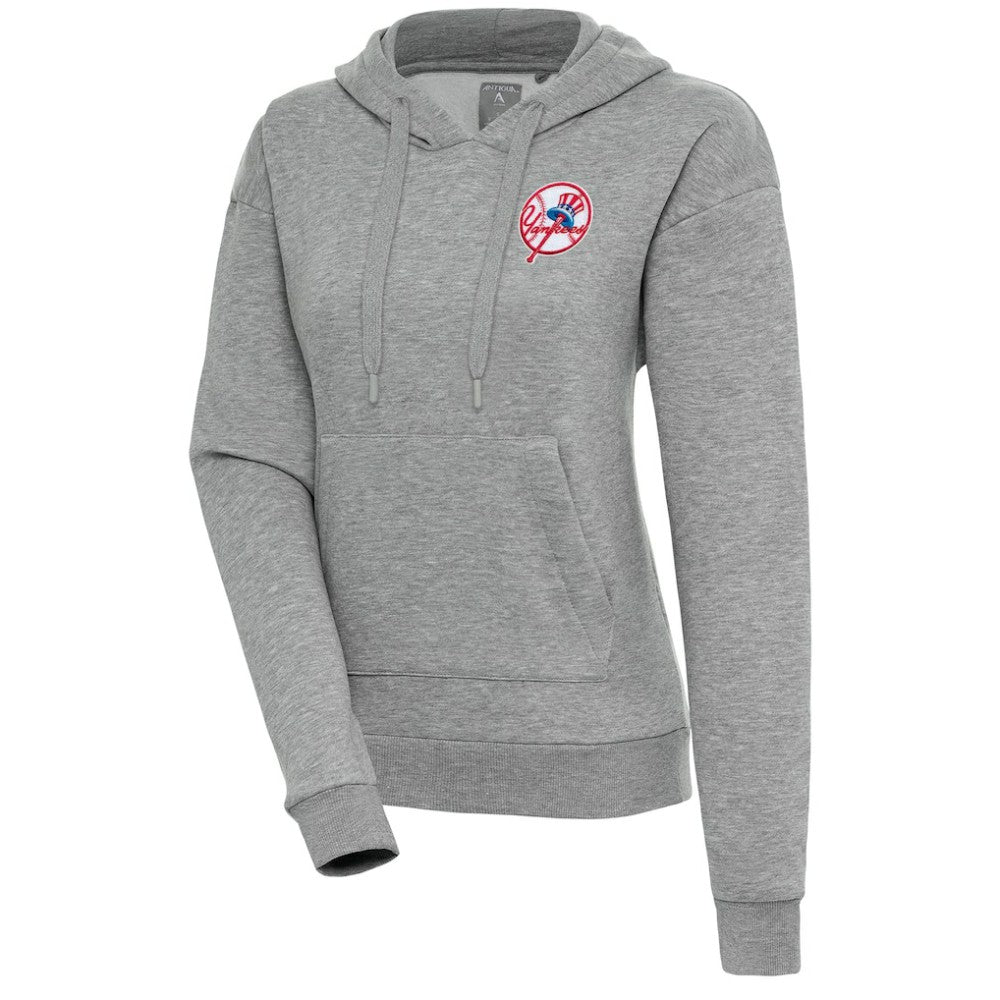 New York Yankees Antigua Women's Cooperstown Victory Pullover Hoodie Heather Gray