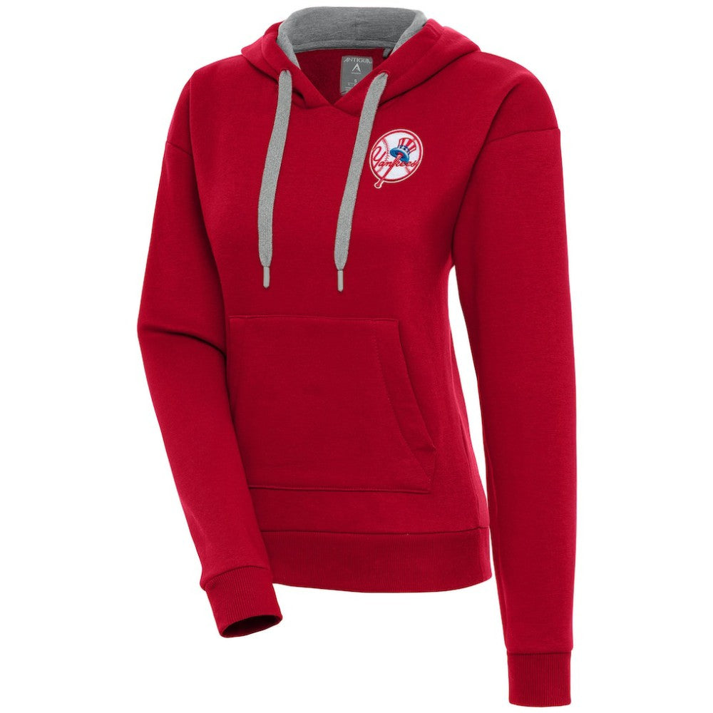 New York Yankees Antigua Women's Cooperstown Victory Pullover Hoodie Red
