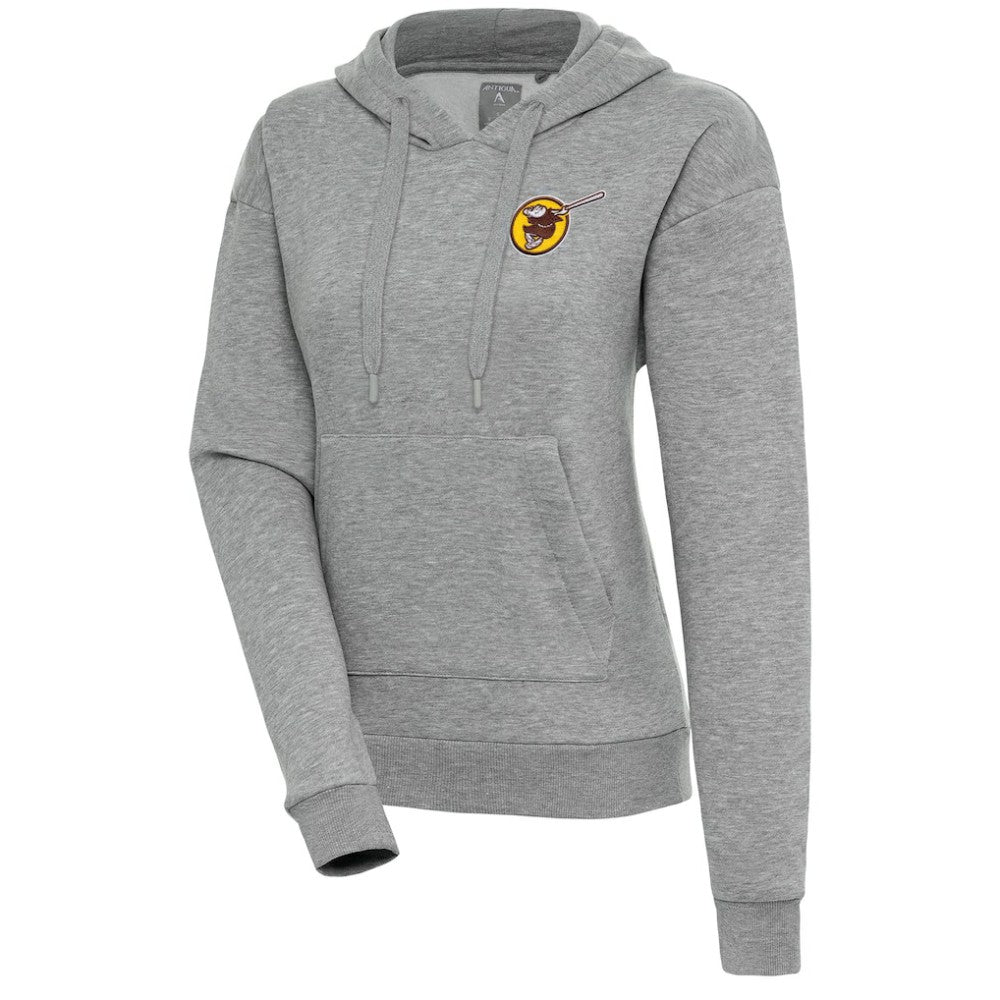 San Diego Padres Antigua Women's Cooperstown Victory Pullover Hoodie Heather Gray