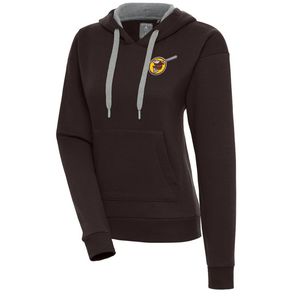San Diego Padres Antigua Women's Cooperstown Victory Pullover Hoodie Brown