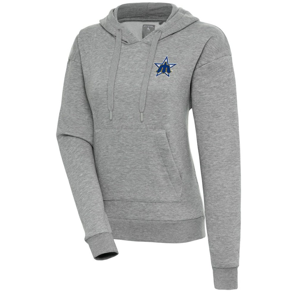 Seattle Mariners Antigua Women's Cooperstown Victory Pullover Hoodie Heather Gray