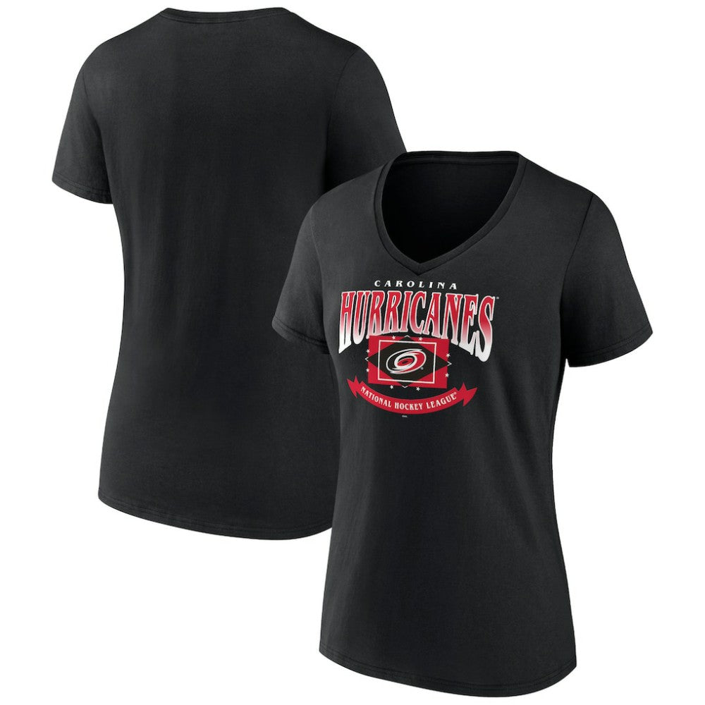 Carolina Hurricanes Women's Slapshot V-Neck T-Shirt Black