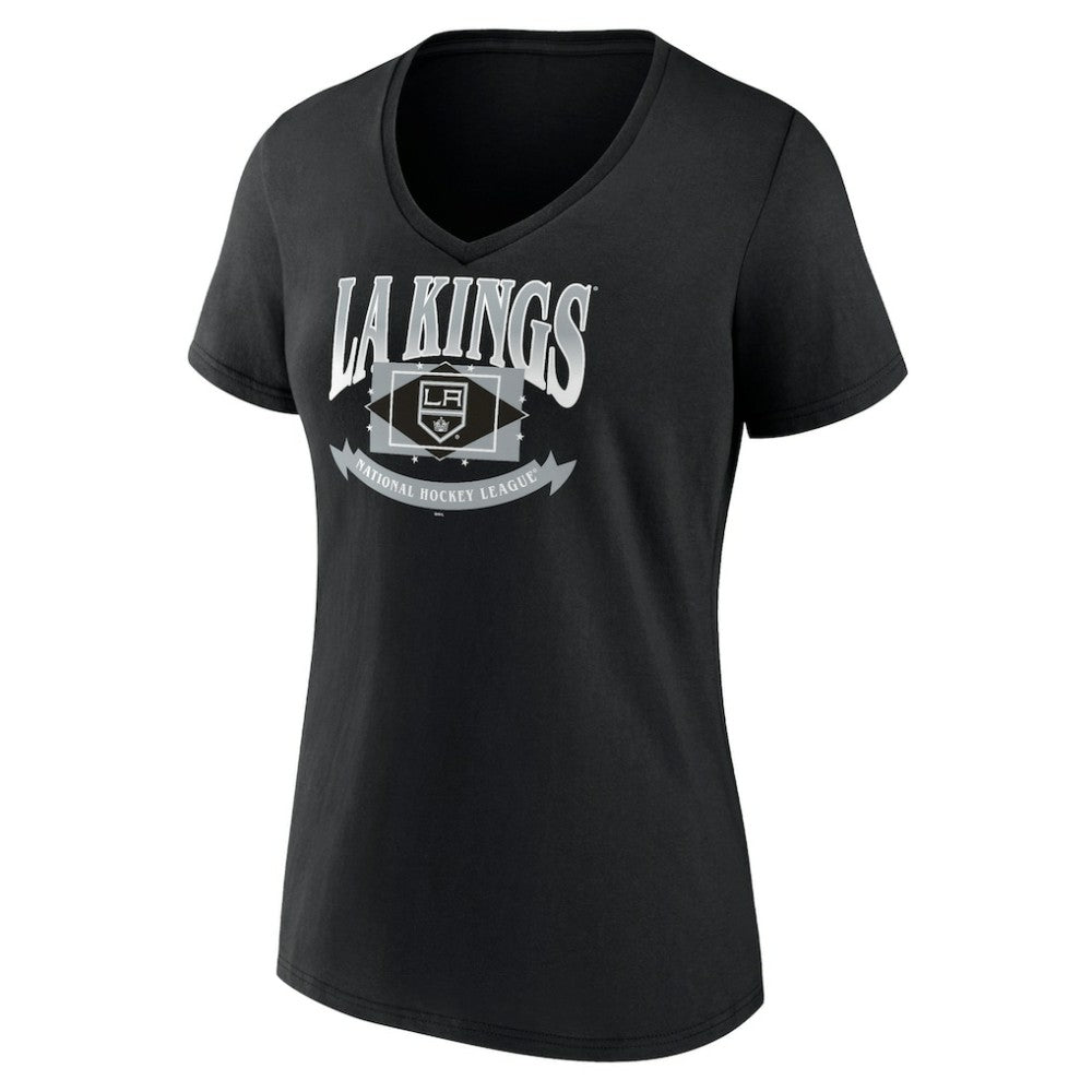 Los Angeles Kings Women's Slapshot V-Neck T-Shirt Black