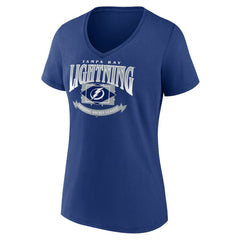 Tampa Bay Lightning Women's Slapshot V-Neck T-Shirt Blue