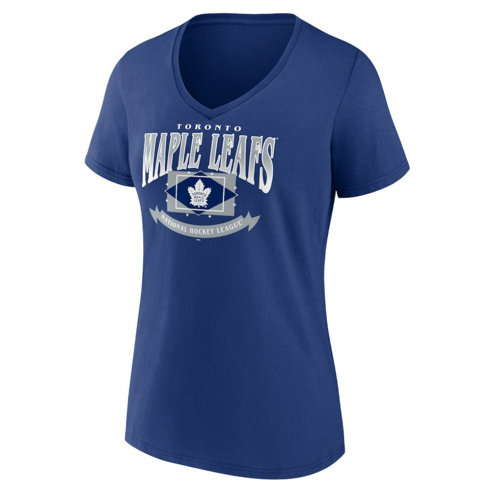 Toronto Maple Leafs Women's Slapshot V-Neck T-Shirt Blue