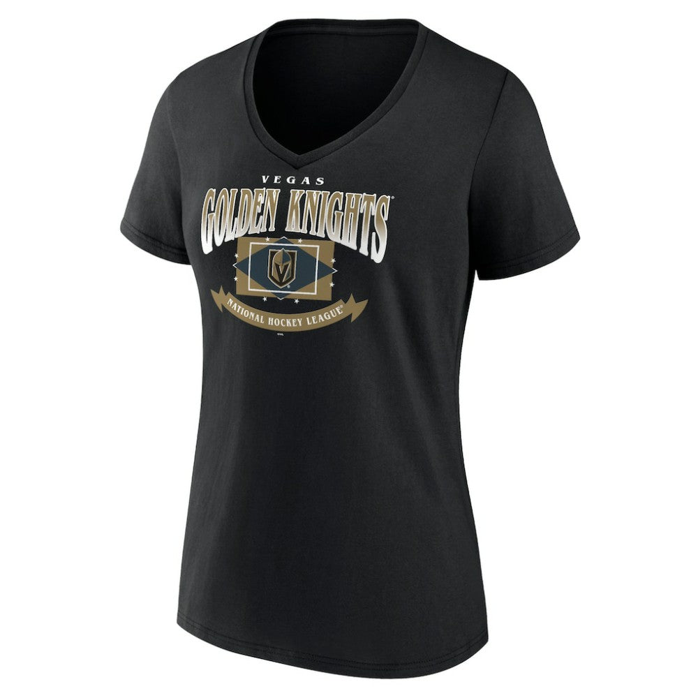 Vegas Golden Knights Women's Slapshot V-Neck T-Shirt Black