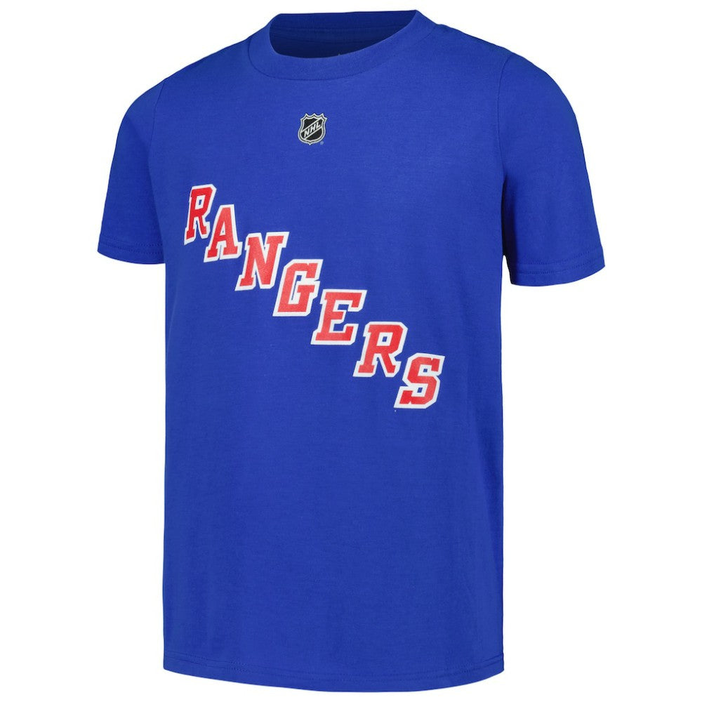 Igor Shesterkin New York Rangers Youth Player Name & Number T-Shirt Blue