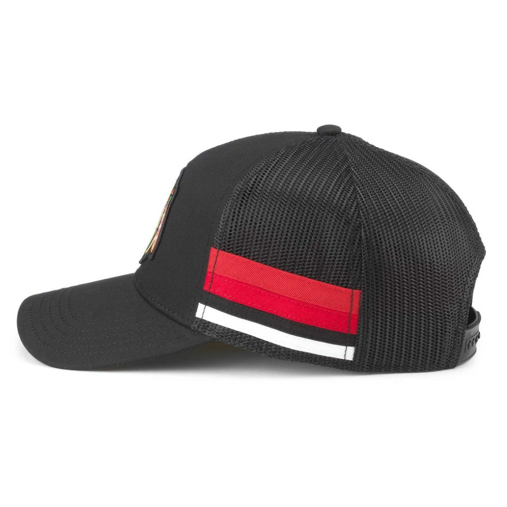 Chicago Blackhawks American Needle HotFoot Stripes Trucker Adjustable Hat Black