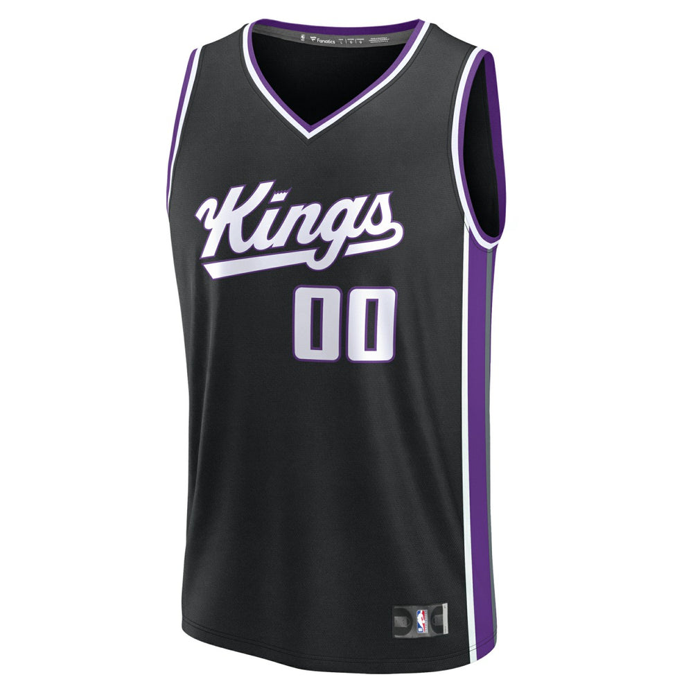 Sacramento Kings Youth Fast Break Custom Replica Jersey - Black - Icon Edition