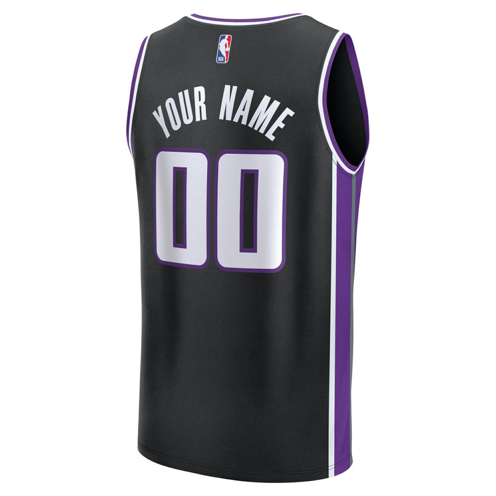 Sacramento Kings Youth Fast Break Custom Replica Jersey - Black - Icon Edition