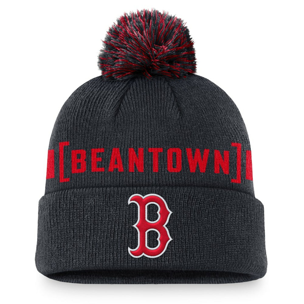 Boston Red Sox Hometown Peak Cuffed Knit Hat with Pom Navy | Nike