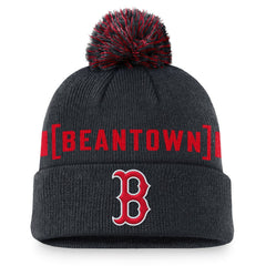 Boston Red Sox Hometown Peak Cuffed Knit Hat with Pom Navy | Nike