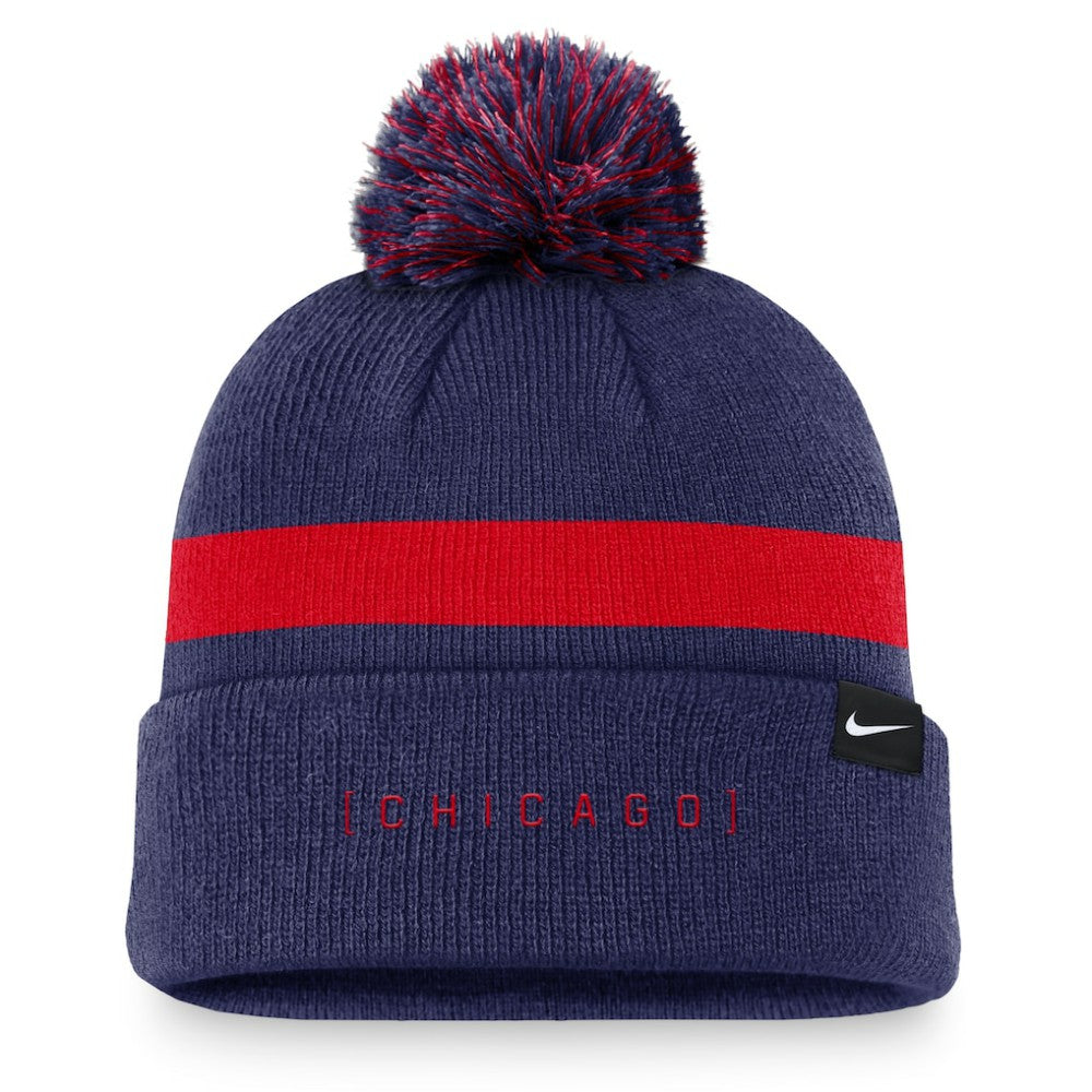 Chicago Cubs Hometown Peak Cuffed Knit Hat with Pom Royal | Nike
