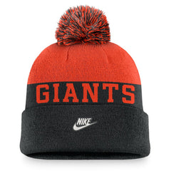 San Francisco Giants Rewind Peak Cuffed Knit Hat with Pom Black | Nike