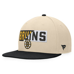 Boston Bruins Fanatics Goalaso Snapback Hat Cream/Black