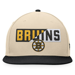 Boston Bruins Fanatics Goalaso Snapback Hat Cream/Black