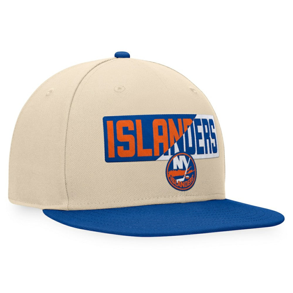New York Islanders Fanatics Goalaso Snapback Hat Cream/Royal