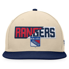 New York Rangers Fanatics Goalaso Snapback Hat Cream/Navy