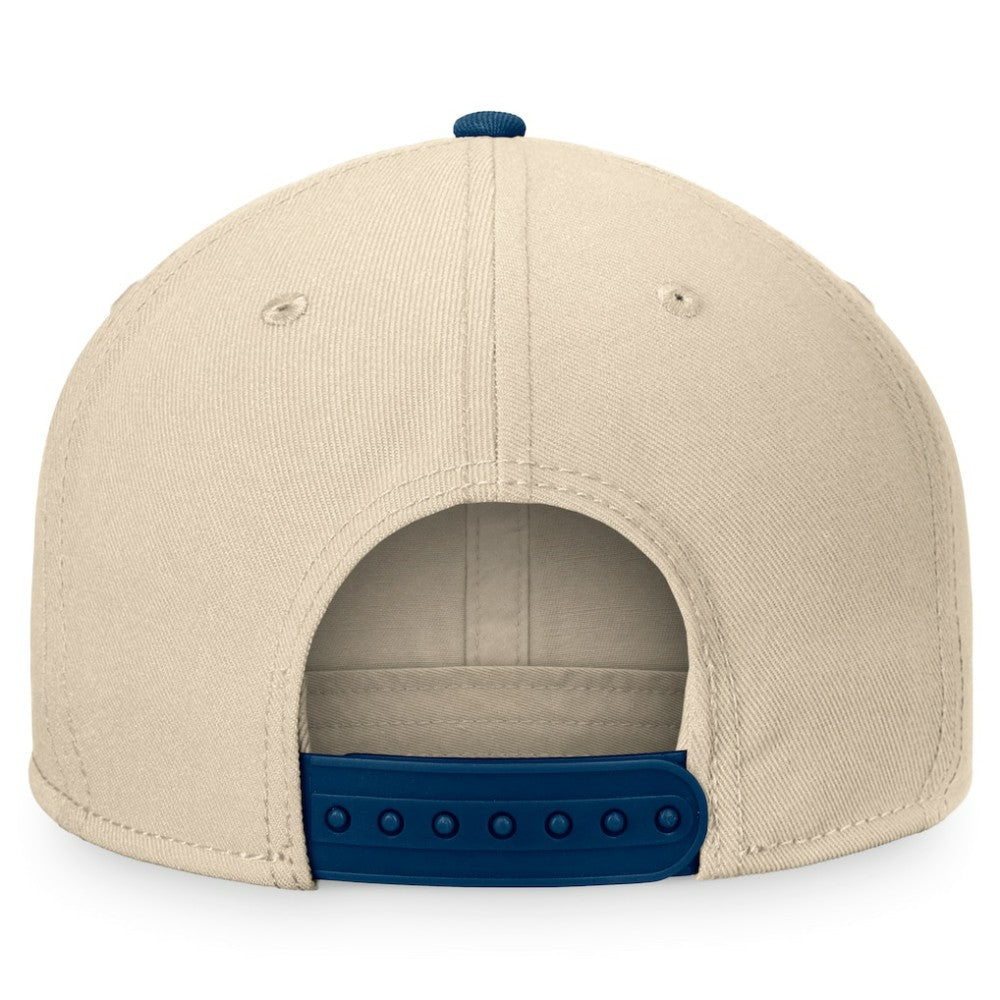 Seattle Kraken Fanatics Goalaso Snapback Hat Cream/Deep Sea Blue