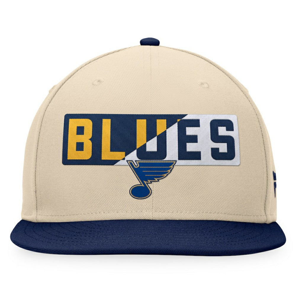 St. Louis Blues Fanatics Goalaso Snapback Hat Cream/Navy
