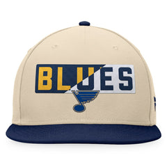 St. Louis Blues Fanatics Goalaso Snapback Hat Cream/Navy