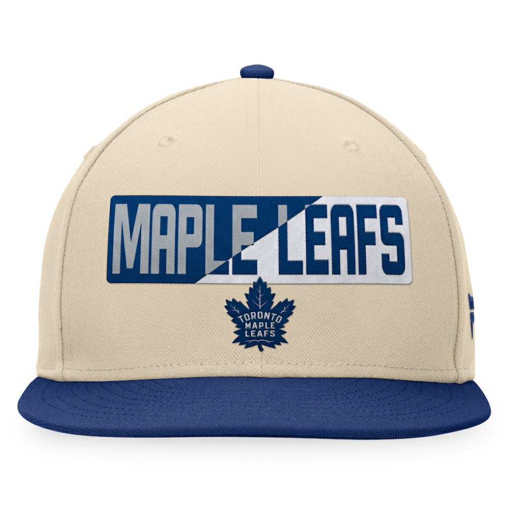 Toronto Maple Leafs Fanatics Goalaso Snapback Hat Cream/Blue