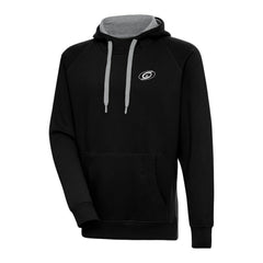 Carolina Hurricanes Antigua Metallic Logo Victory Pullover Hoodie Black