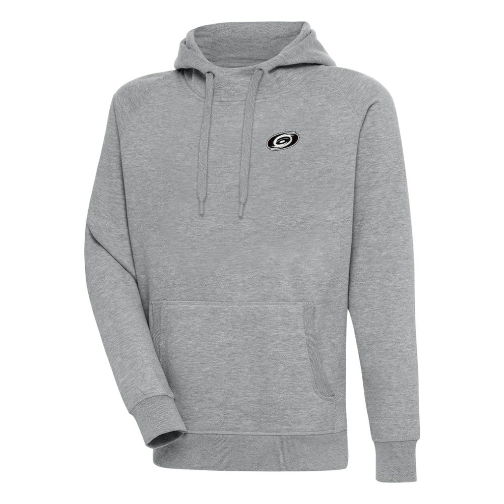 Carolina Hurricanes Antigua Metallic Logo Victory Pullover Hoodie Heather Gray