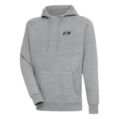 Carolina Hurricanes Antigua Metallic Logo Victory Pullover Hoodie Heather Gray