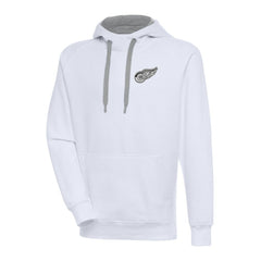 Detroit Red Wings Antigua Metallic Logo Victory Pullover Hoodie White