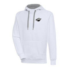 Minnesota Wild Antigua Metallic Logo Victory Pullover Hoodie White
