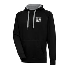 New York Rangers Antigua Metallic Logo Victory Pullover Hoodie Black