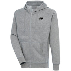 Carolina Hurricanes Antigua Metallic Logo Victory Full-Zip Hoodie Heather Gray