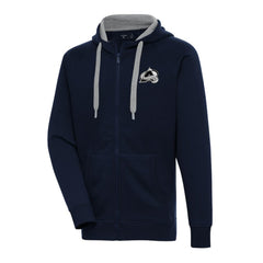 Colorado Avalanche Antigua Metallic Logo Victory Full-Zip Hoodie Navy