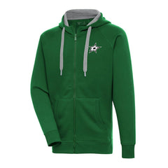 Dallas Stars Antigua Metallic Logo Victory Full-Zip Hoodie Kelly Green
