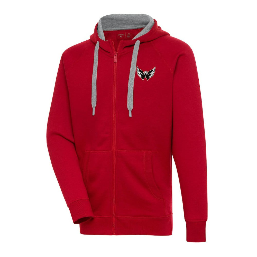 Washington Capitals Antigua Metallic Logo Victory Full-Zip Hoodie Red