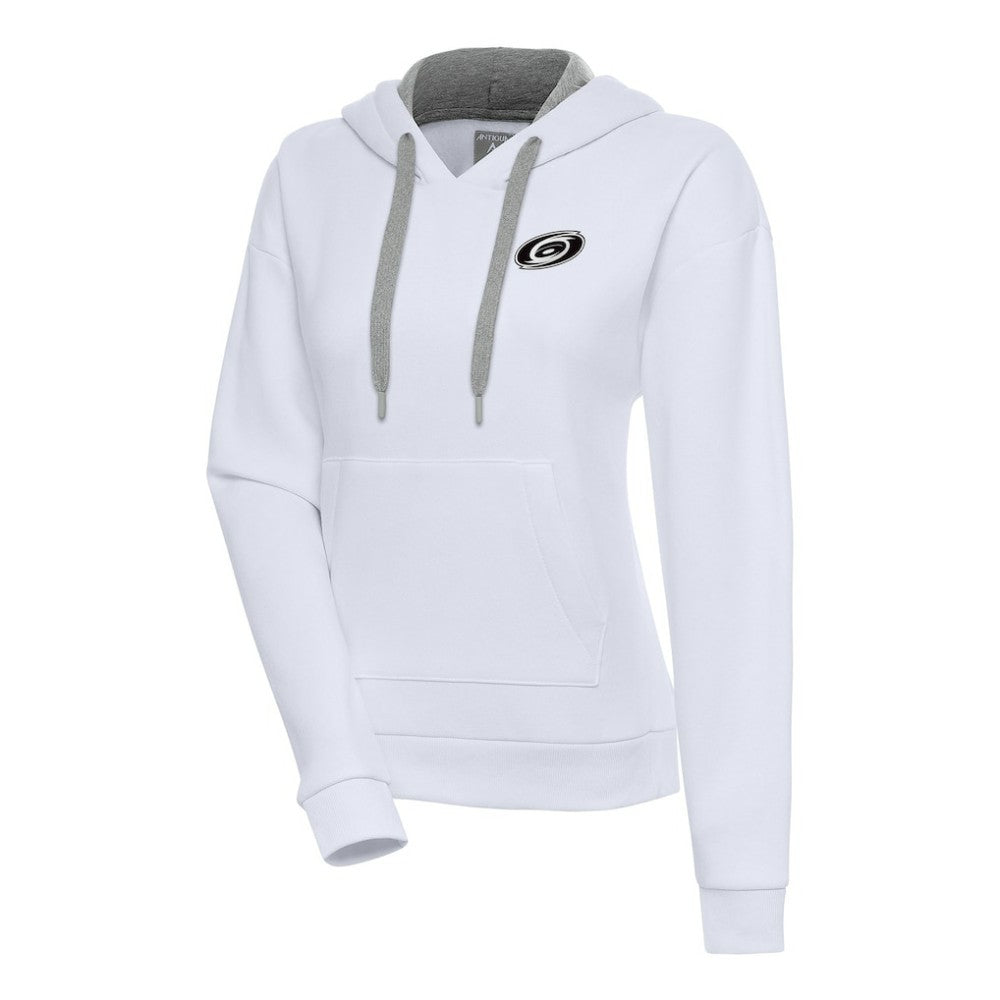 Carolina Hurricanes Antigua Women's Metallic Logo Victory Pullover Hoodie White