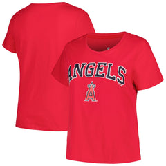 Los Angeles Angels Profile Women's Plus Size Arch Logo T-Shirt Red