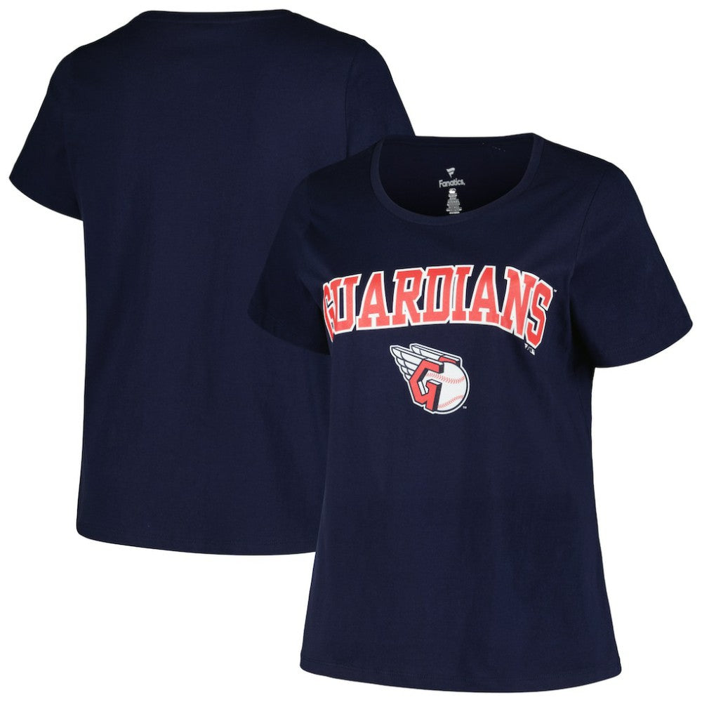 Cleveland Guardians Profile Women's Plus Size Arch Logo T-Shirt Navy